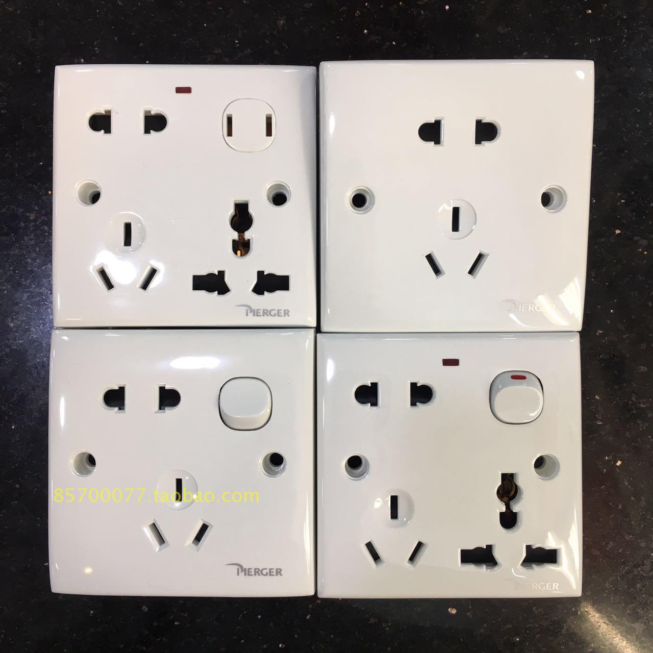 麦格尔多功能86型墙壁开关插座 一开带五孔，智能家装的实用选择